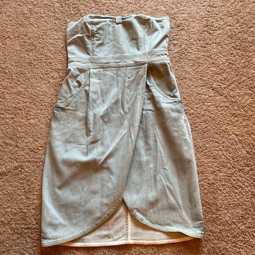 Radcliffe London Denim Strapless Tulip Skirt Dress
